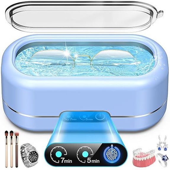 Ultrasonic Jewelry Cleaner with Digital Timer (Blue)