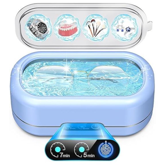 Ultrasonic Jewelry Cleaner with Digital Timer (Blue)