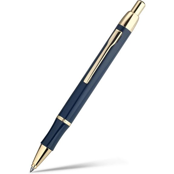 Blue Gel Pen with Gold Finish and Refill