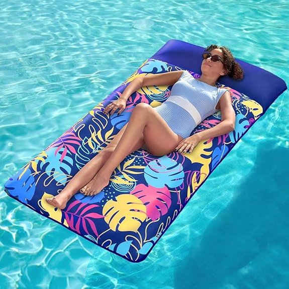 SLOOSH Inflatable Pool Float with Headrest (Blue)