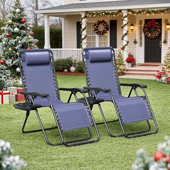 Homall Zero Gravity Lounge Chairs Set of 2 (Blue)