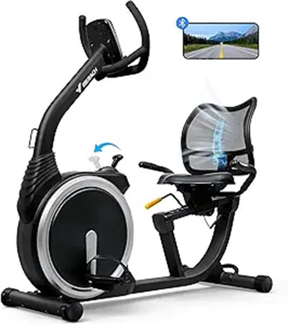 MERACH Magnetic Recumbent Exercise Bike with Bluetooth