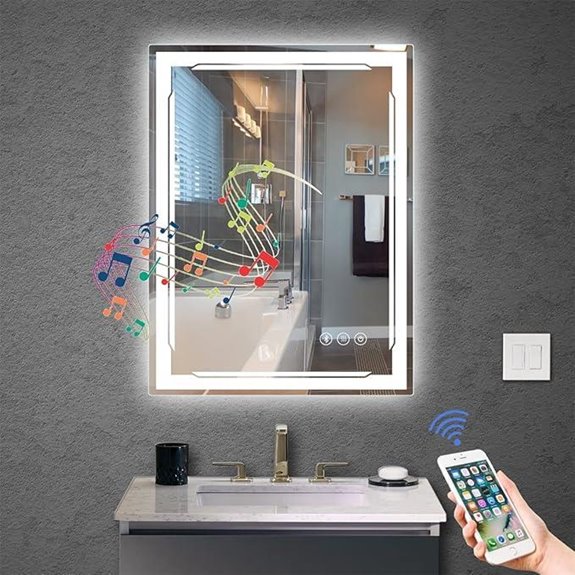 LED Bathroom Mirror with Bluetooth Lights & Anti-Fog