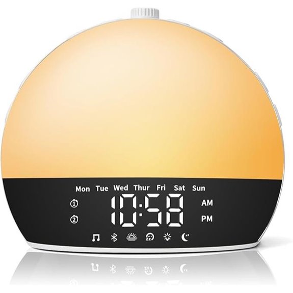 Wake Up Light Alarm Clock with Bluetooth & Radio