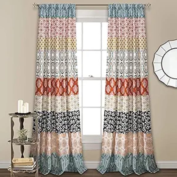 Lush Decor Bohemian Stripe Curtain Panels 52x84