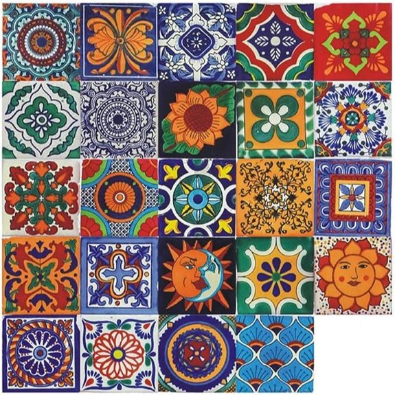 24Pcs 5.9x5.9in Bohemian Peel & Stick Tile Decals