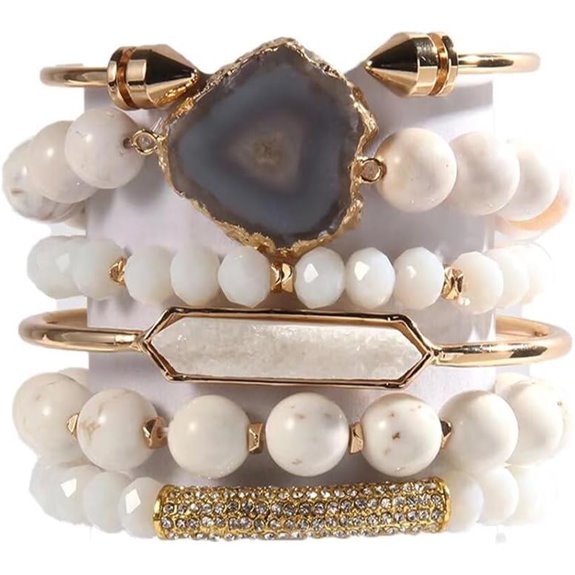 Yomisa Boho Beaded Bracelet Set for Women Men