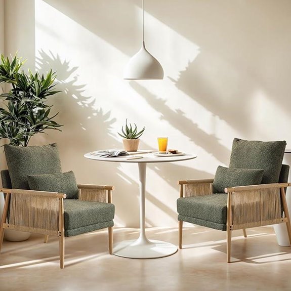 VINGLI Boho Braid Armchair Set with Cushions