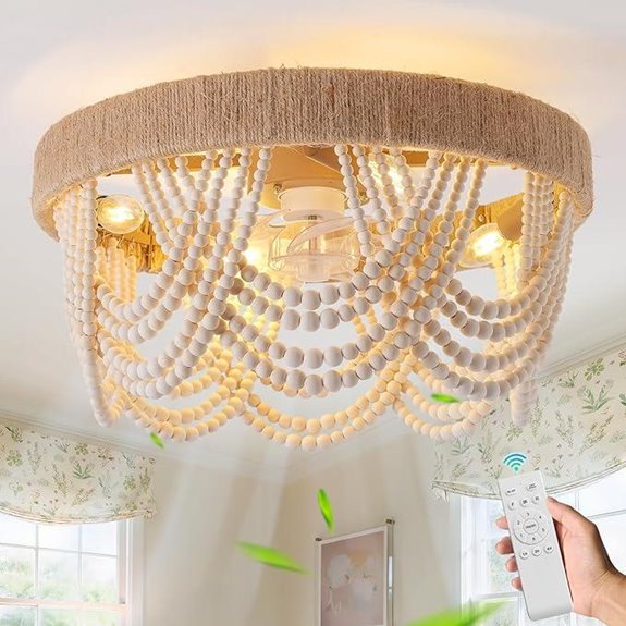 Boho 20 Ceiling Fan with Light & Remote