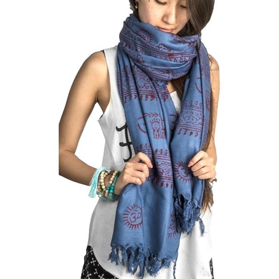 Tribe Azure Fair Trade Boho Cotton Scarf Wrap