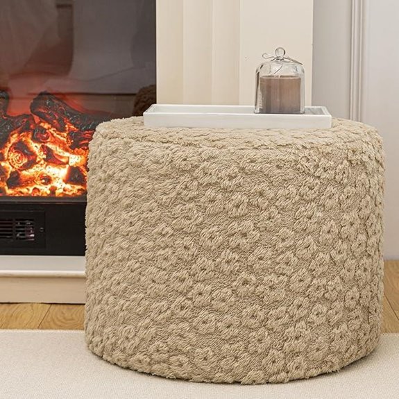 Boho Round Ottoman Foot Rest 18x18x14 Hazel