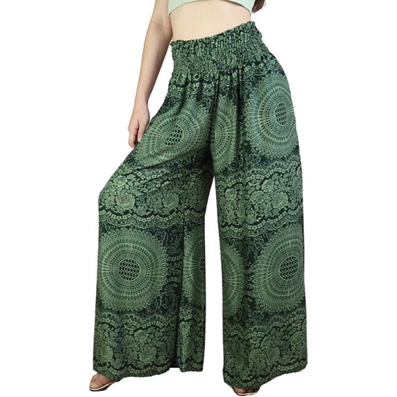 Boho Wide Leg Palazzo Pants with Pockets