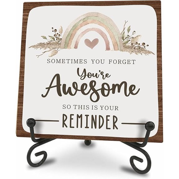 Boho Rainbow Wooden Sign -You Are Awesome