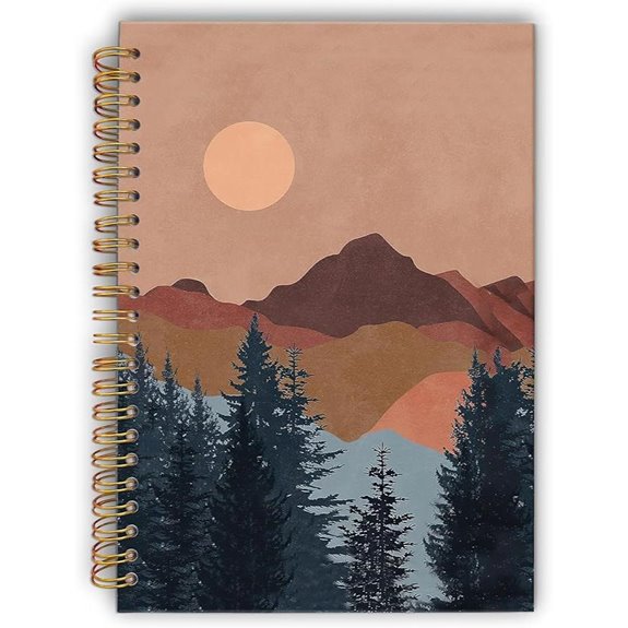 Boho Sun Mountain Spiral Notebook Laminated Cover