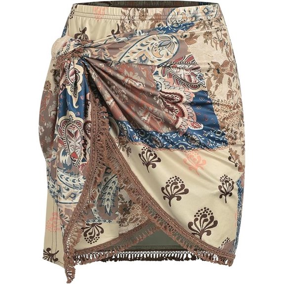 Zaful Boho Tie-Side Wrap Mini Skirt