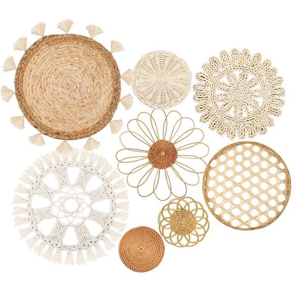 Boho Wall Basket Decor Set of 8