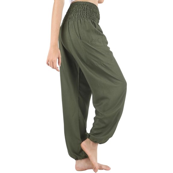 Boho Pants 2-Pocket Flowy Harem Pants Women for Yoga Travel Hippie Clothes