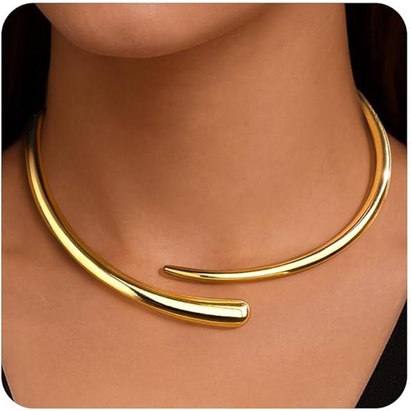 Chunky Teardrop Collar Necklace with Spring Clasp