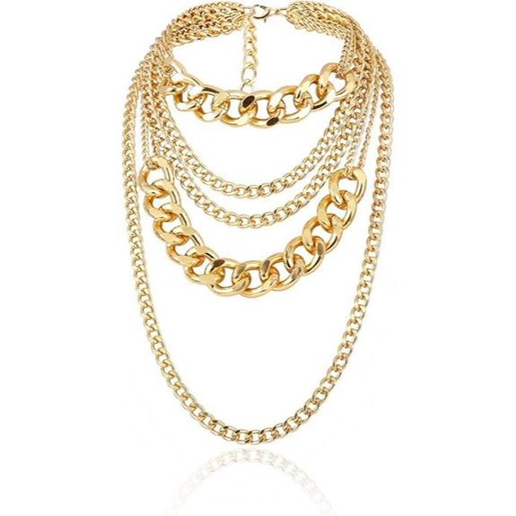 Chunky Gold Layered Necklace for Women