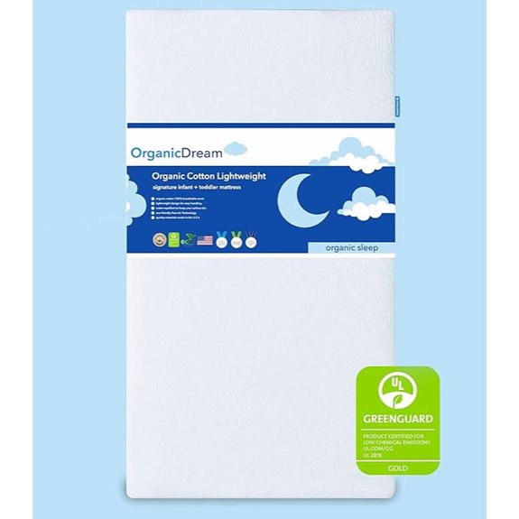 OrganicDream Breathable Toddler Mattress with Washable Cover