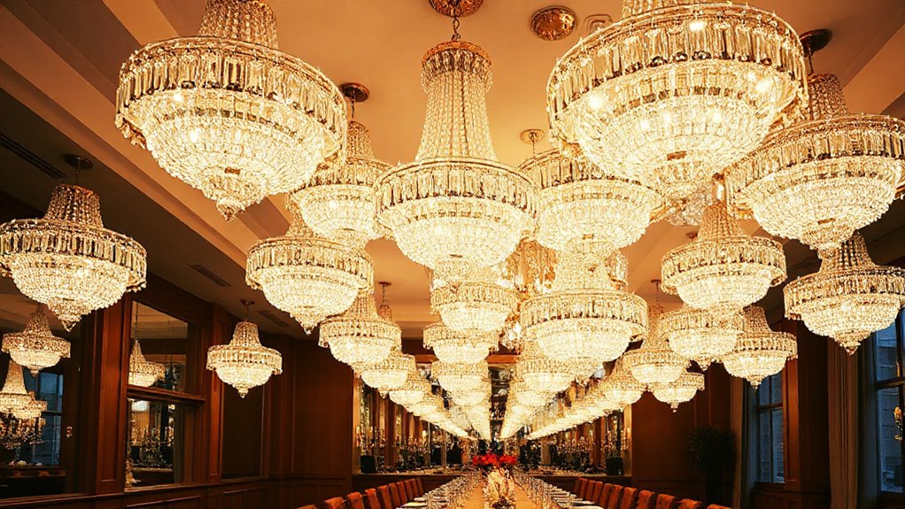 bright dimming crystal chandeliers