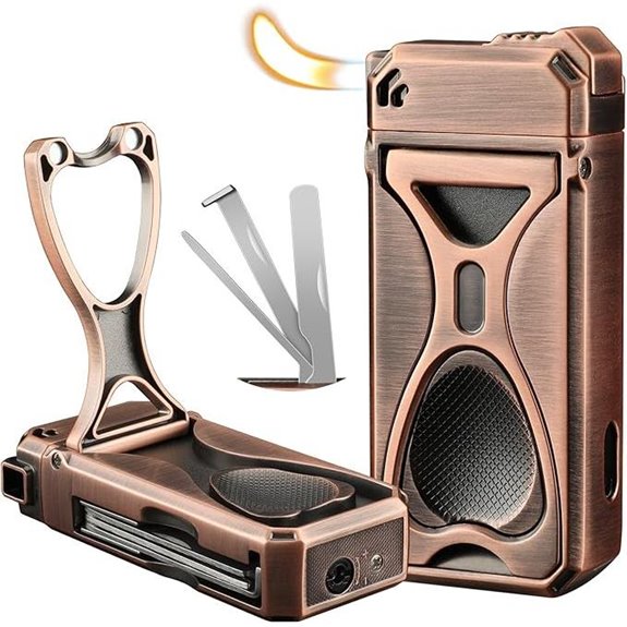 Pipe Lighter & Stand with Cleaning Tools (Bronze)
