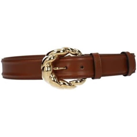 Gucci Brown Leather Women's Belt with Torchon Buckle Size 80-14/L