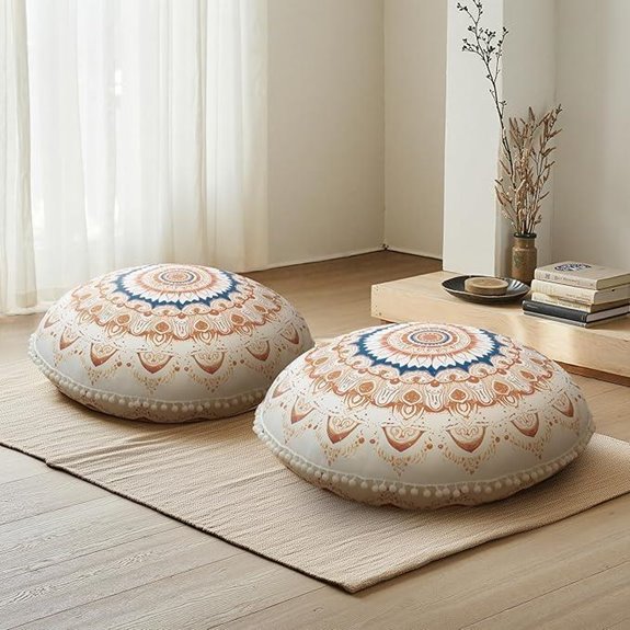 Meditation Cushion Set of 2 Memory Foam Brown