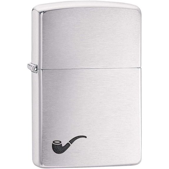 Zippo Unisex-Adult Pipe Lighter Brushed Chrome Black Pipe One Size