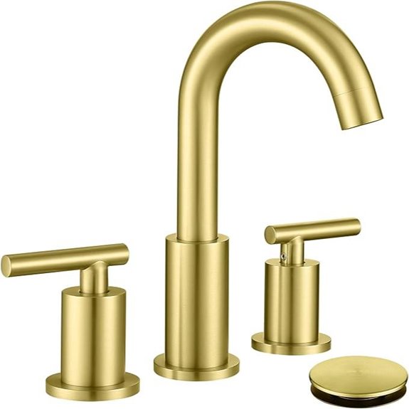 Brushed Gold 8-inch Widespread Bathroom Sink Faucet