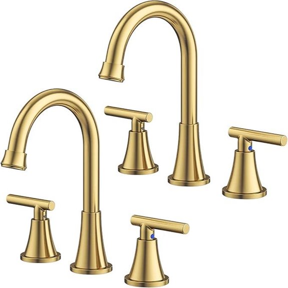 Hurran Brushed Gold Bathroom Sink Faucets (2 Pack)