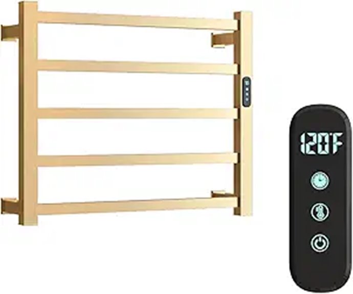 Luxury Wall-Mounted Heated Towel Warmer (Brushed Gold)