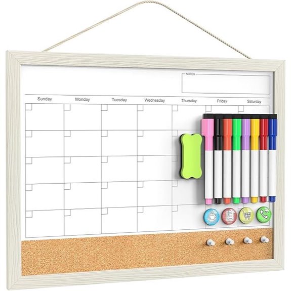 TANKEE Wall Calendar & Cork Whiteboard Combo