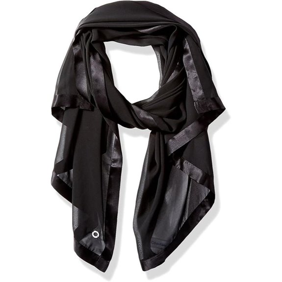 Calvin Klein womens Satin Border Chiffon Scarf