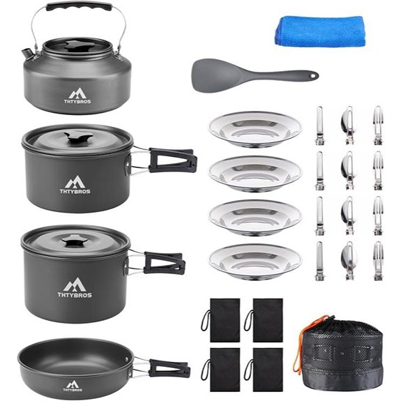 27pcs Camping Cookware Set for 2-4 People