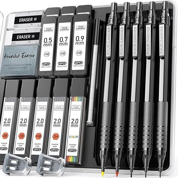 Four Candies Metal Mechanical Pencil Set (5 Pencils)