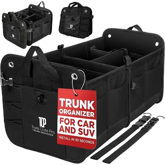 TRUNKCRATEPRO Car Trunk Organizer with Securing Straps
