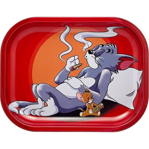 Rolling Tray - Cat & Mouse Metal Cigarette Ashtray
