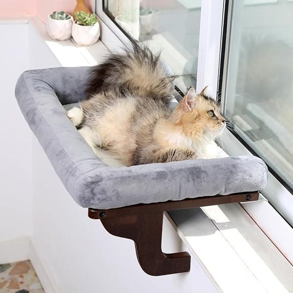 Zakkart Cat Window Perch with Bolster and Hardwood