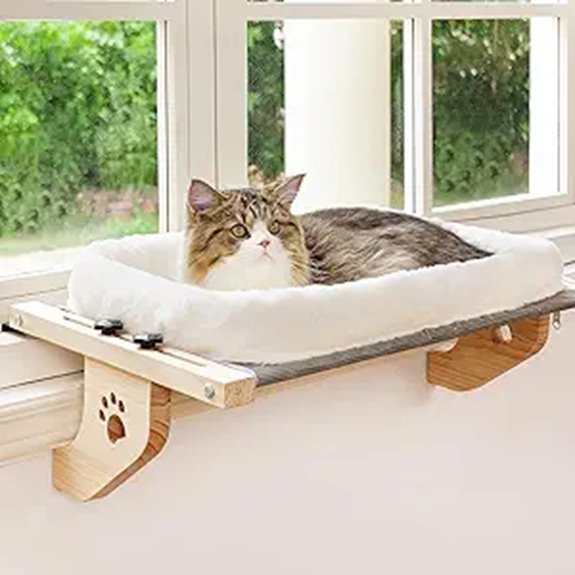 AmosiJoy Cat Window Perch with Cushion and Frame