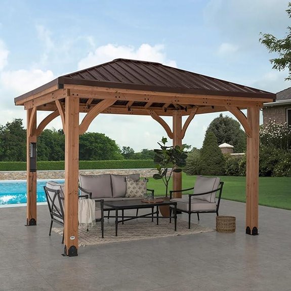 Backyard Discovery Barrington Cedar Gazebo with Hardtop