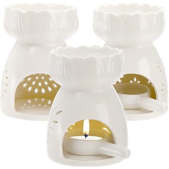 Lyellfe 3 Pack Ceramic Candle Holders & Oil Diffuser