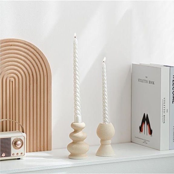 Taper Ceramic Candle Holders Set of 2