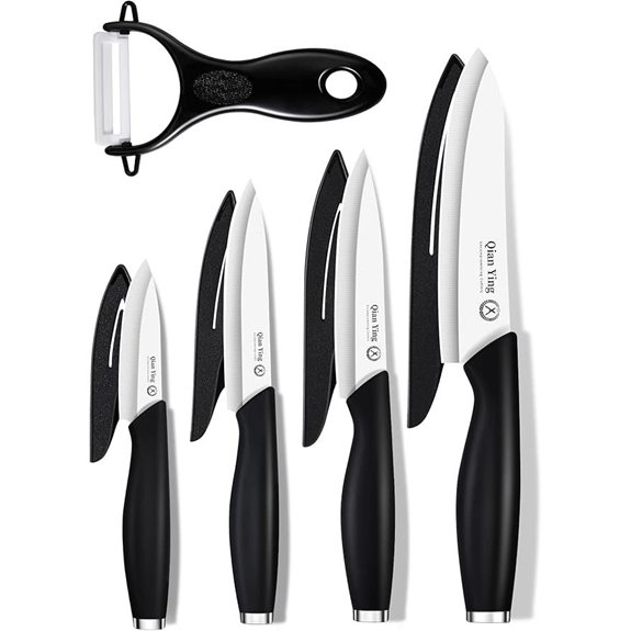 Ceramic Knife Set with Sheath for Kitchen