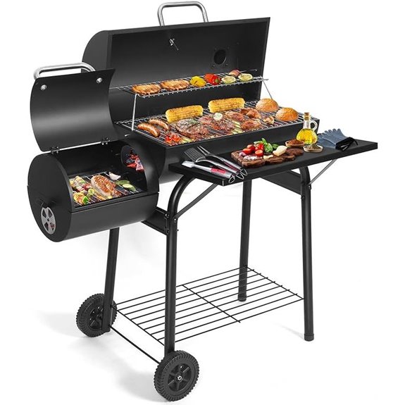 Charcoal Offset Smoker Grill for Outdoor BBQ Parties