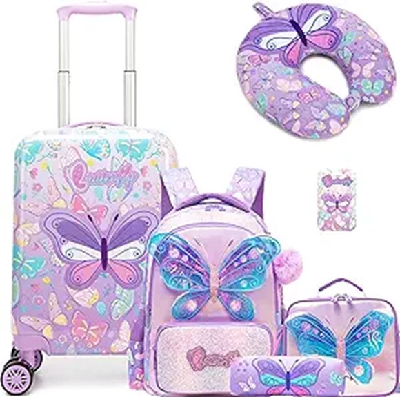Kids' 5-Piece Hardside Luggage Set with Spinner Wheels