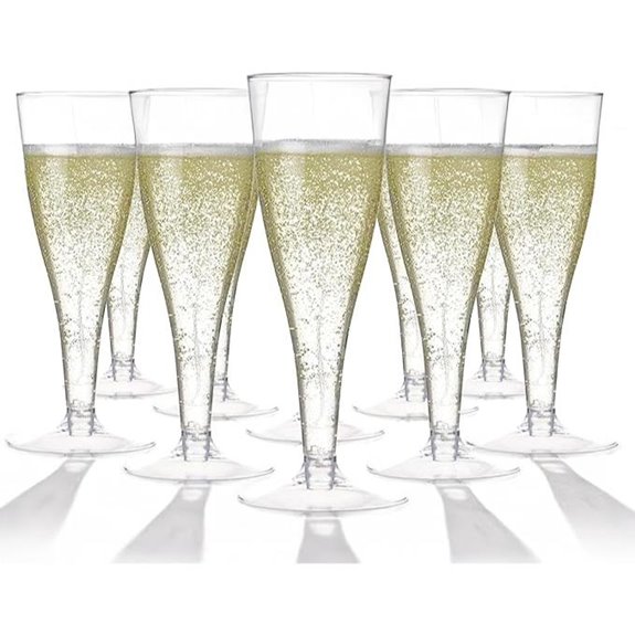 Prestee 100 Clear Plastic Champagne Flutes (4.5 oz)