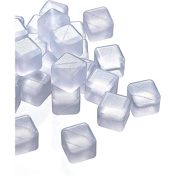 Reusable Clear Plastic Ice Cubes for Drinks (20 Pack)