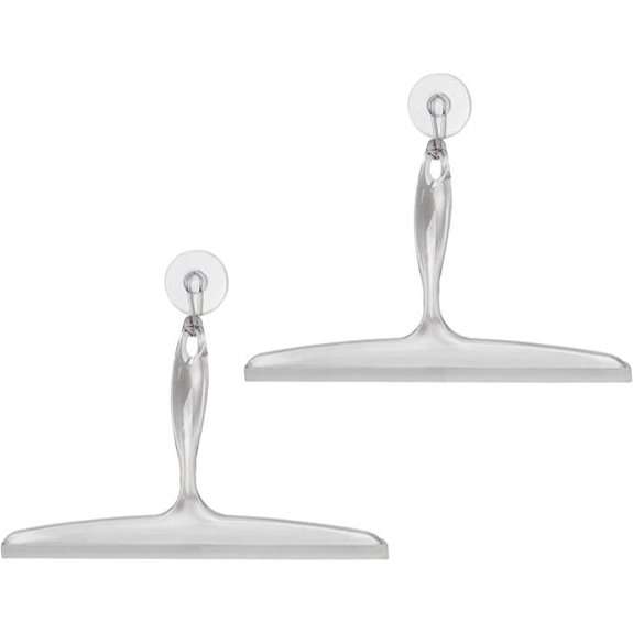 iDesign Bathroom Plastic Shower Squeegee with Wall Hook - Set of 2 - Clear