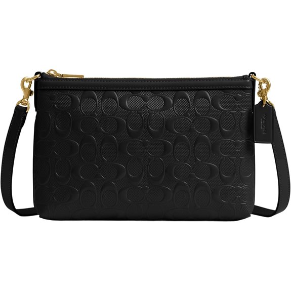 COACH womens Legacy Zip Top Crossbody in Signature Leather